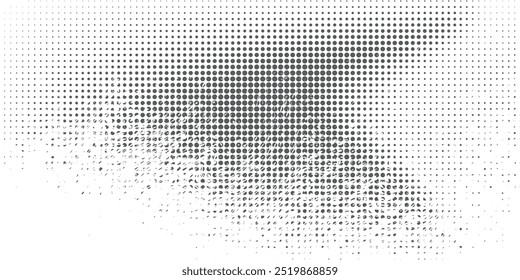 Spotted black and white grunge vector line background. Abstract halftone illustration background. Grunge grid polka dot background pattern