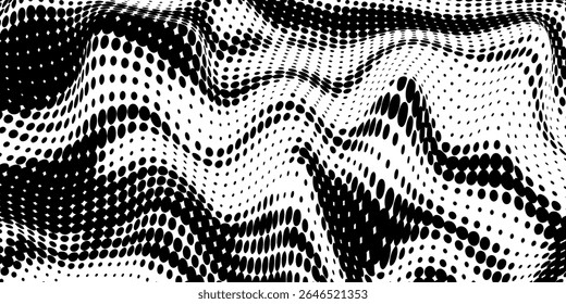 Spotted black and white grunge vector line background. Abstract halftone illustration background. Grunge grid polka dot background pattern

