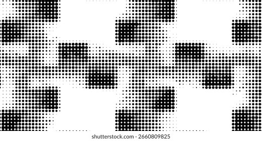 Fondo de línea de Vector grunge blanco y negro manchado. Fondo de ilustración de semitono Abstractas. Patrón de fondo de lunares de rejilla de grunge
