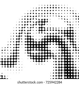 Spotted black and white grunge vector line background. Abstract illustration background. Grunge grid polka dot background pattern
