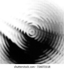 Spotted black and white grunge vector line background. Abstract illustration background. Grunge grid polka dot background pattern
