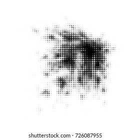 Spotted black and white grunge vector line background. Abstract illustration background. Grunge grid polka dot background pattern
