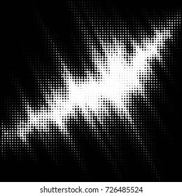 Spotted black and white grunge vector line background. Abstract illustration background. Grunge grid polka dot background pattern
