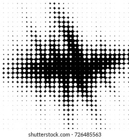 Spotted black and white grunge vector line background. Abstract illustration background. Grunge grid polka dot background pattern
