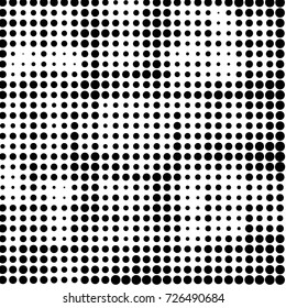 Spotted black and white grunge vector line background. Abstract illustration background. Grunge grid polka dot background pattern
