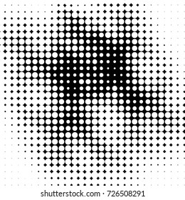Spotted black and white grunge vector line background. Abstract illustration background. Grunge grid polka dot background pattern
