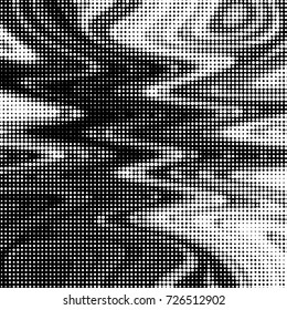 Spotted black and white grunge vector line background. Abstract illustration background. Grunge grid polka dot background pattern
