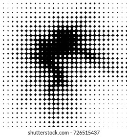 Spotted black and white grunge vector line background. Abstract illustration background. Grunge grid polka dot background pattern

