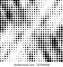 Spotted black and white grunge vector line background. Abstract illustration background. Grunge grid polka dot background pattern

