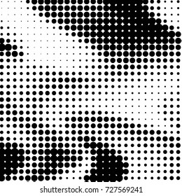 Spotted black and white grunge vector line background. Abstract illustration background. Grunge grid polka dot background pattern
