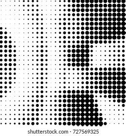 Spotted black and white grunge vector line background. Abstract illustration background. Grunge grid polka dot background pattern
