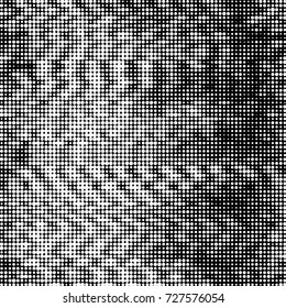 Spotted black and white grunge vector line background. Abstract illustration background. Grunge grid polka dot background pattern
