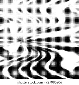 Spotted black and white grunge vector line background. Abstract illustration background. Grunge grid polka dot background pattern
