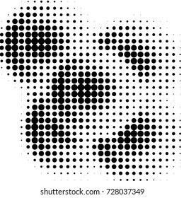 Spotted black and white grunge vector line background. Abstract illustration background. Grunge grid polka dot background pattern
