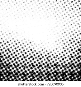 Spotted black and white grunge vector line background. Abstract illustration background. Grunge grid polka dot background pattern
