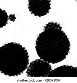 Spotted black and white grunge vector line background. Abstract illustration background. Grunge grid polka dot background pattern
