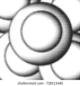 Spotted black and white grunge vector line background. Abstract illustration background. Grunge grid polka dot background pattern
