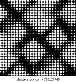 Spotted black and white grunge vector line background. Abstract illustration background. Grunge grid polka dot background pattern
