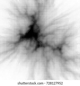 Spotted black and white grunge vector line background. Abstract illustration background. Grunge grid polka dot background pattern
