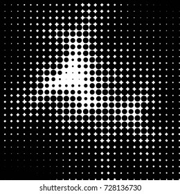 Spotted black and white grunge vector line background. Abstract illustration background. Grunge grid polka dot background pattern
