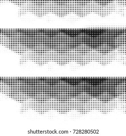 Spotted black and white grunge vector line background. Abstract illustration background. Grunge grid polka dot background pattern
