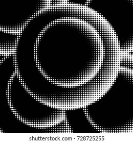 Spotted black and white grunge vector line background. Abstract illustration background. Grunge grid polka dot background pattern
