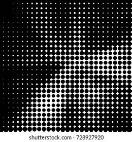 Spotted black and white grunge vector line background. Abstract illustration background. Grunge grid polka dot background pattern
