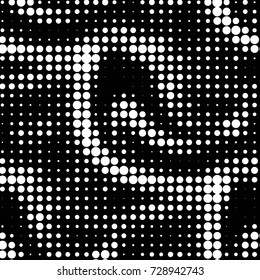 Spotted black and white grunge vector line background. Abstract illustration background. Grunge grid polka dot background pattern
