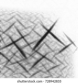 Spotted black and white grunge vector line background. Abstract illustration background. Grunge grid polka dot background pattern
