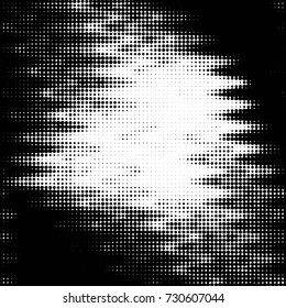 Spotted black and white grunge vector line background. Abstract illustration background. Grunge grid polka dot background pattern
