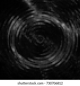 Spotted black and white grunge vector line background. Abstract illustration background. Grunge grid polka dot background pattern
