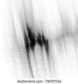 Spotted black and white grunge vector line background. Abstract illustration background. Grunge grid polka dot background pattern
