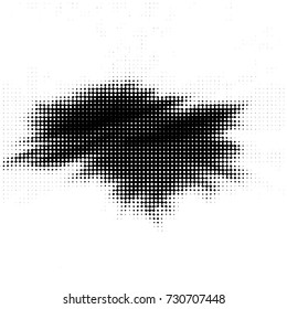Spotted black and white grunge vector line background. Abstract illustration background. Grunge grid polka dot background pattern
