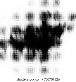 Spotted black and white grunge vector line background. Abstract illustration background. Grunge grid polka dot background pattern
