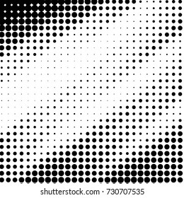 Spotted black and white grunge vector line background. Abstract illustration background. Grunge grid polka dot background pattern
