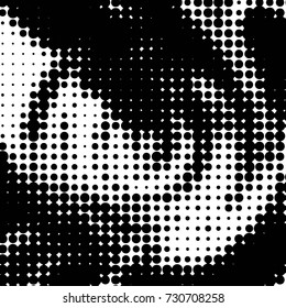Spotted black and white grunge vector line background. Abstract illustration background. Grunge grid polka dot background pattern
