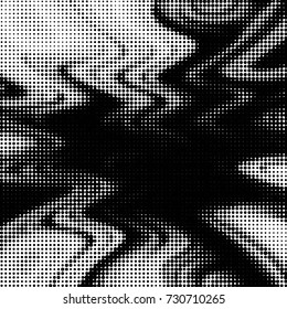 Spotted black and white grunge vector line background. Abstract illustration background. Grunge grid polka dot background pattern
