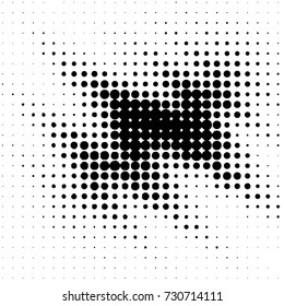 Spotted black and white grunge vector line background. Abstract illustration background. Grunge grid polka dot background pattern

