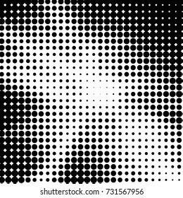 Spotted black and white grunge vector line background. Abstract halftone illustration background. Grunge grid polka dot background pattern
