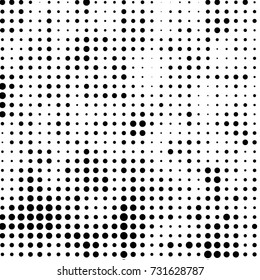 Spotted black and white grunge vector line background. Abstract halftone illustration background. Grunge grid polka dot background pattern
