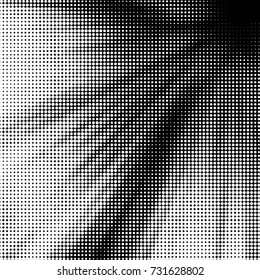 Spotted black and white grunge vector line background. Abstract halftone illustration background. Grunge grid polka dot background pattern
