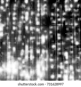 Spotted black and white grunge vector line background. Abstract halftone illustration background. Grunge grid polka dot background pattern
