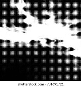 Spotted black and white grunge vector line background. Abstract halftone illustration background. Grunge grid polka dot background pattern
