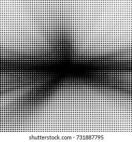 Spotted black and white grunge vector line background. Abstract halftone illustration background. Grunge grid polka dot background pattern
