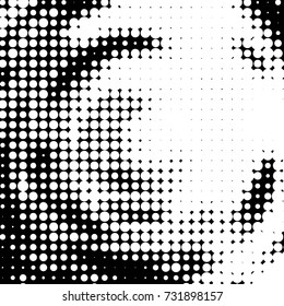 Spotted black and white grunge vector line background. Abstract halftone illustration background. Grunge grid polka dot background pattern
