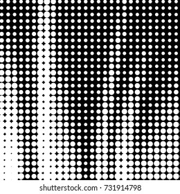 Spotted black and white grunge vector line background. Abstract halftone illustration background. Grunge grid polka dot background pattern

