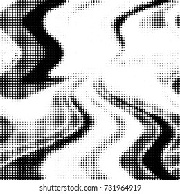 Spotted black and white grunge vector line background. Grunge grid polka dot background pattern
