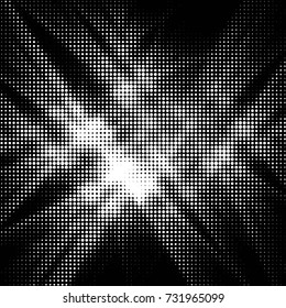 Spotted black and white grunge vector line background. Grunge grid polka dot background pattern
