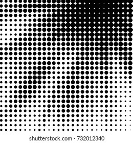 Spotted black and white grunge vector line background. Abstract halftone illustration background. Grunge grid polka dot background pattern
