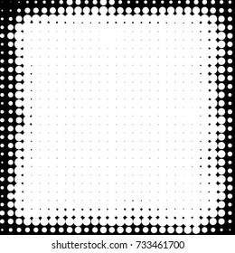 Spotted black and white grunge vector line background. Abstract halftone illustration background. Grunge grid polka dot background pattern